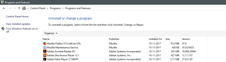 Uninstall a program feature