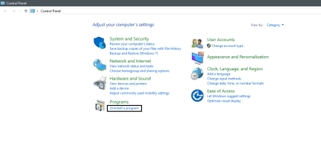 Uninstall a program