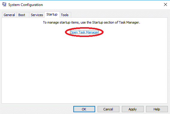 System Configuration window