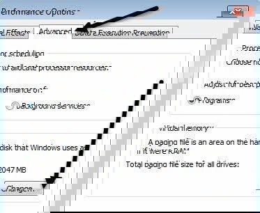 virtual memory change