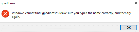 windows cannot find gpedit msc