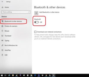 bluetooth slide to off