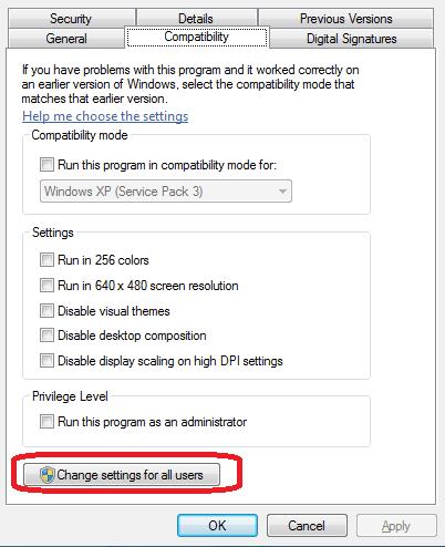 change settings for all users