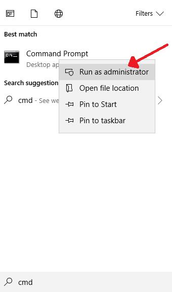 cmd prompt run as administrator