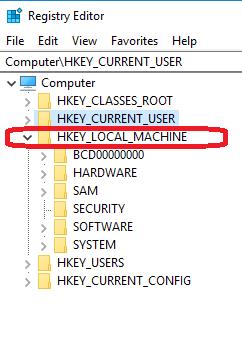 hkey_local_machine folder in registry editor