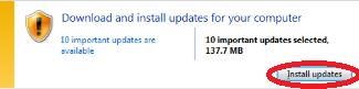 click install updates button