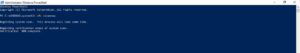 type sfc scannow on powershell window