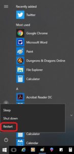 restart your computer