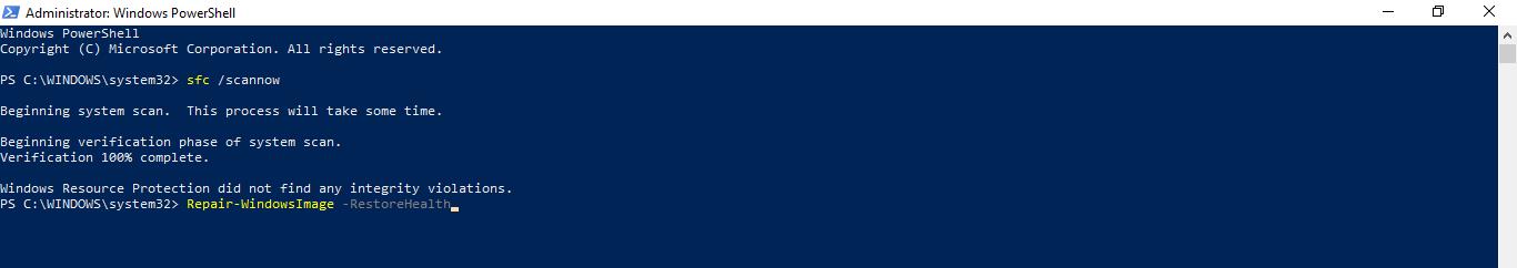 type Repair-WindowsImage -RestoreHealth