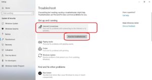 run the troubleshooter