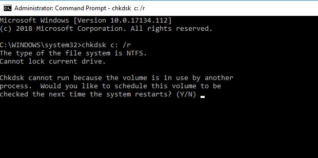 chkdsk c: /r