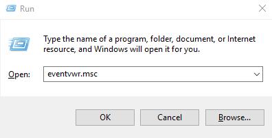 eventvwr.msc in run box