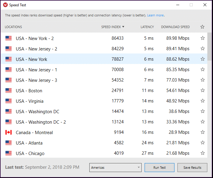 ExpressVPN Desktop SpeedTest