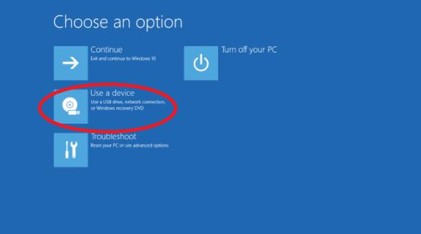 Navigate Choose option menu