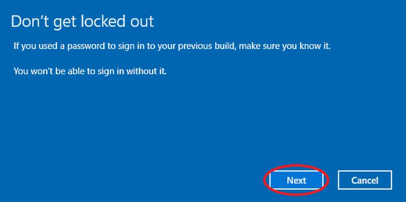 Windows - Dont get locked out