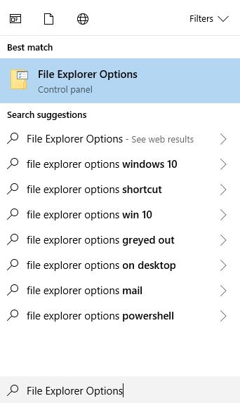 File Explorer Options