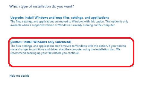 Windows Installation Type