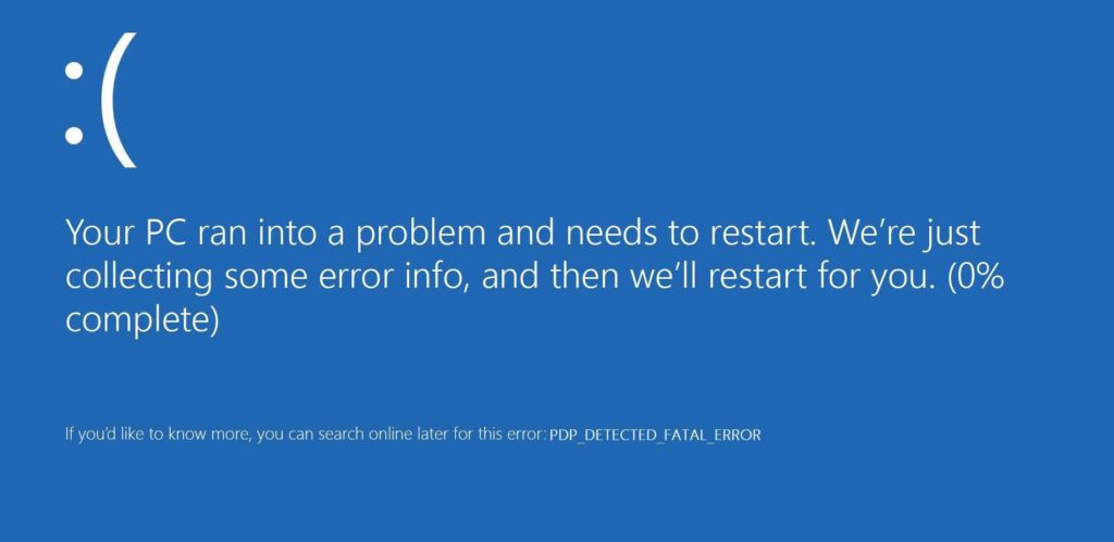 PDP_DETECTED_FATAL_ERROR