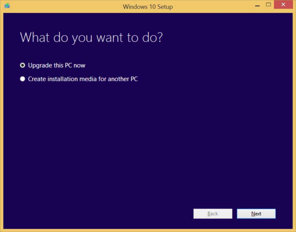 Windows 10 upgrade tool