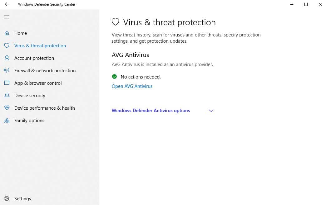 virus and threat protection