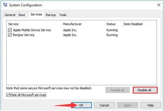 Disable Microsoft services