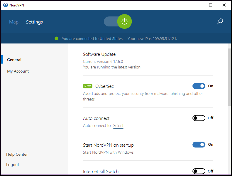 NordVPN Desktop Settings 1