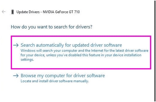 search automatically for drivers