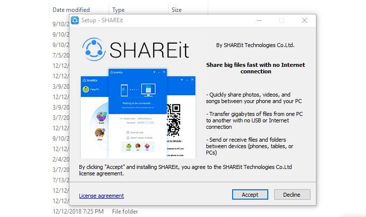 accept SHAREit agreement