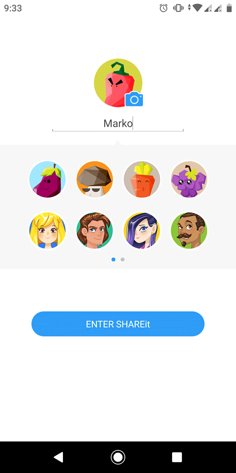 SHAREit setup username