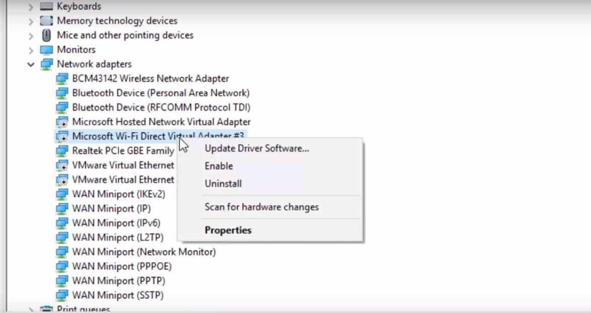 enable Network adapter