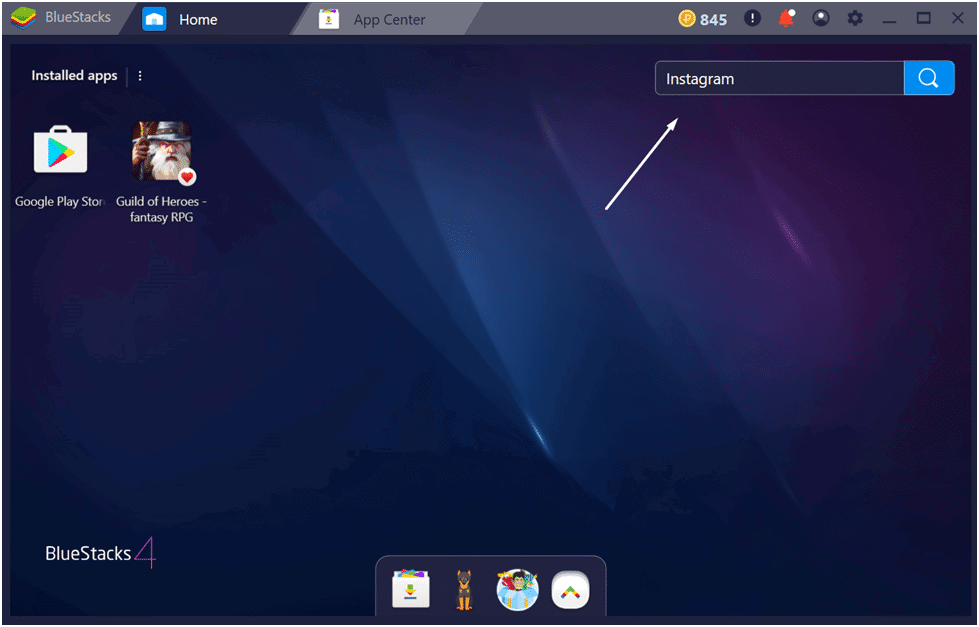 BlueStacks search bar