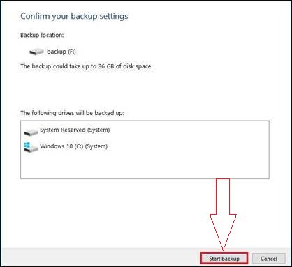 Start backup