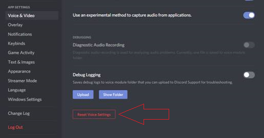 Reset Voice Settings