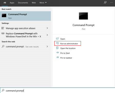 Command Prompt run as Administrator