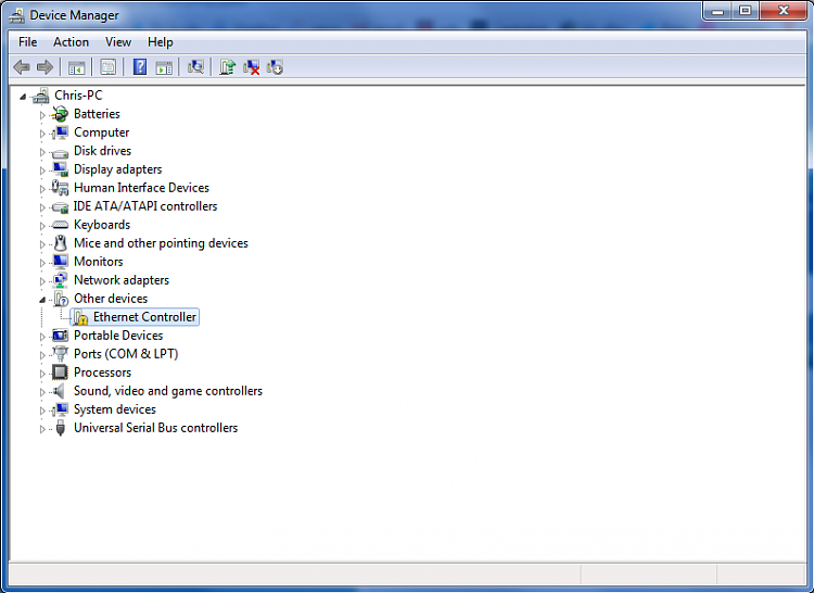 device manager network driver