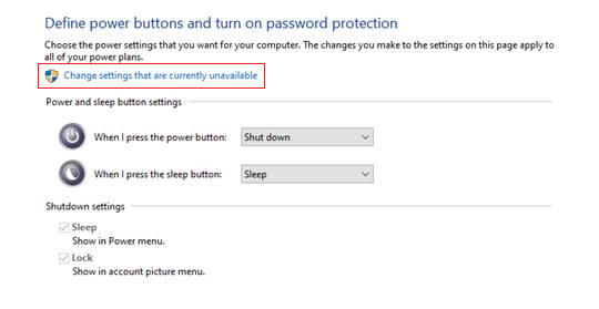 Change settings that are currently unavailable