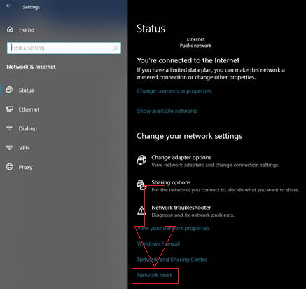 Network reset