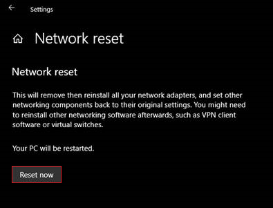 Reset now