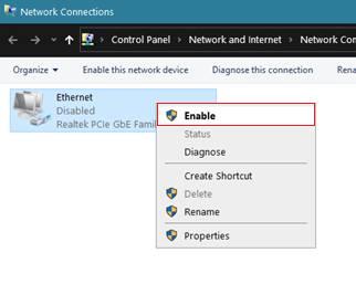 Enable Ethernet