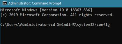 cd %windir%system32config