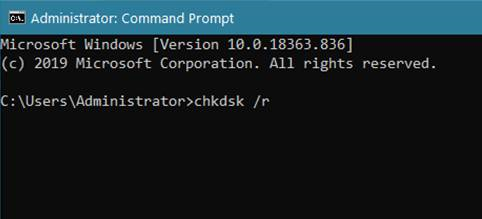 chkdsk /r