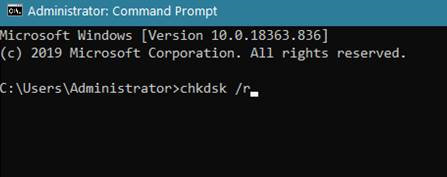 chkdsk /r