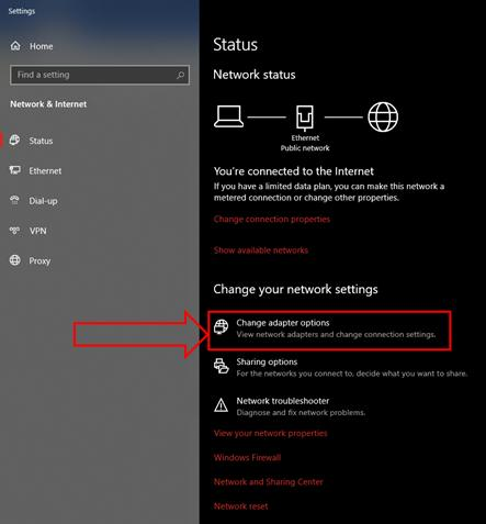Change adapter options