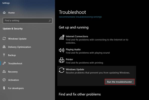Run the troubleshooter