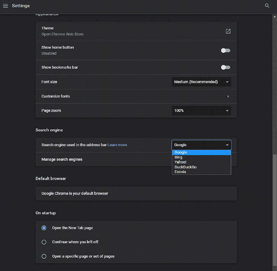 Change Search Engine