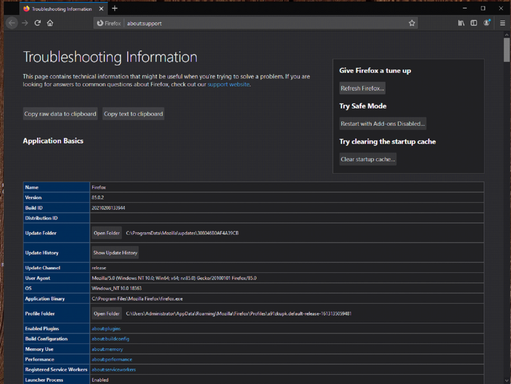 Refresh Mozilla Firefox