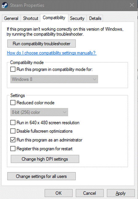 Run this program as an administrator