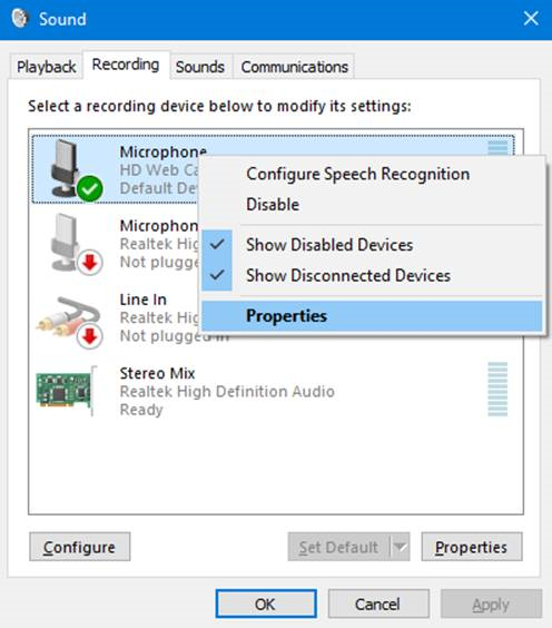 Microphone Properties