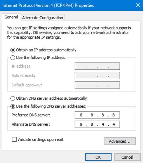 DNS server address