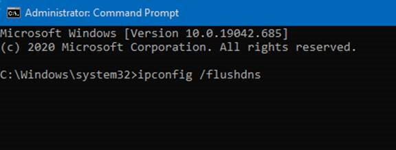 "ipconfig /flushdns"